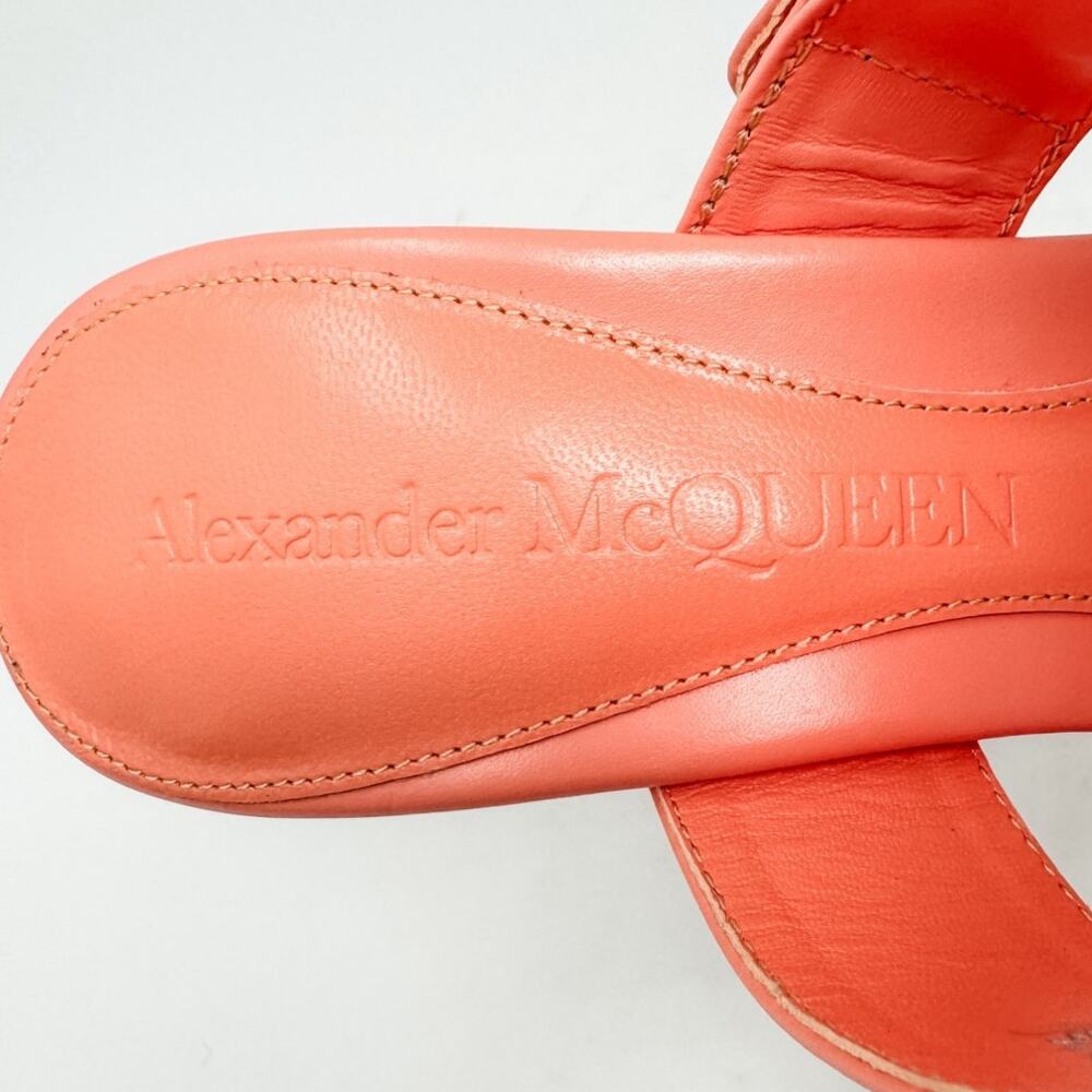 Alexander McQueen Double Buckle Slide Mule Sandals Apricot size 38.5 US8.5 - Picture 14 of 15